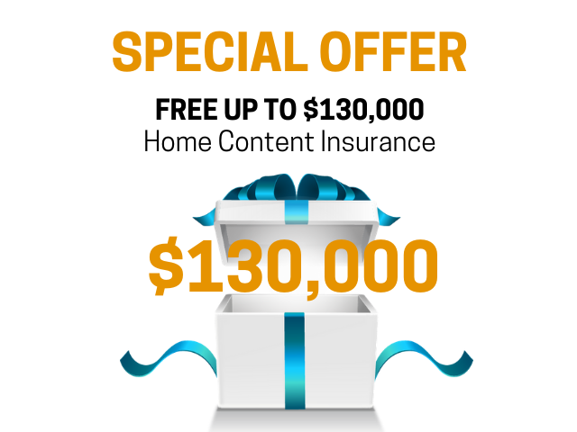 FREE up to $130000 home content insurance